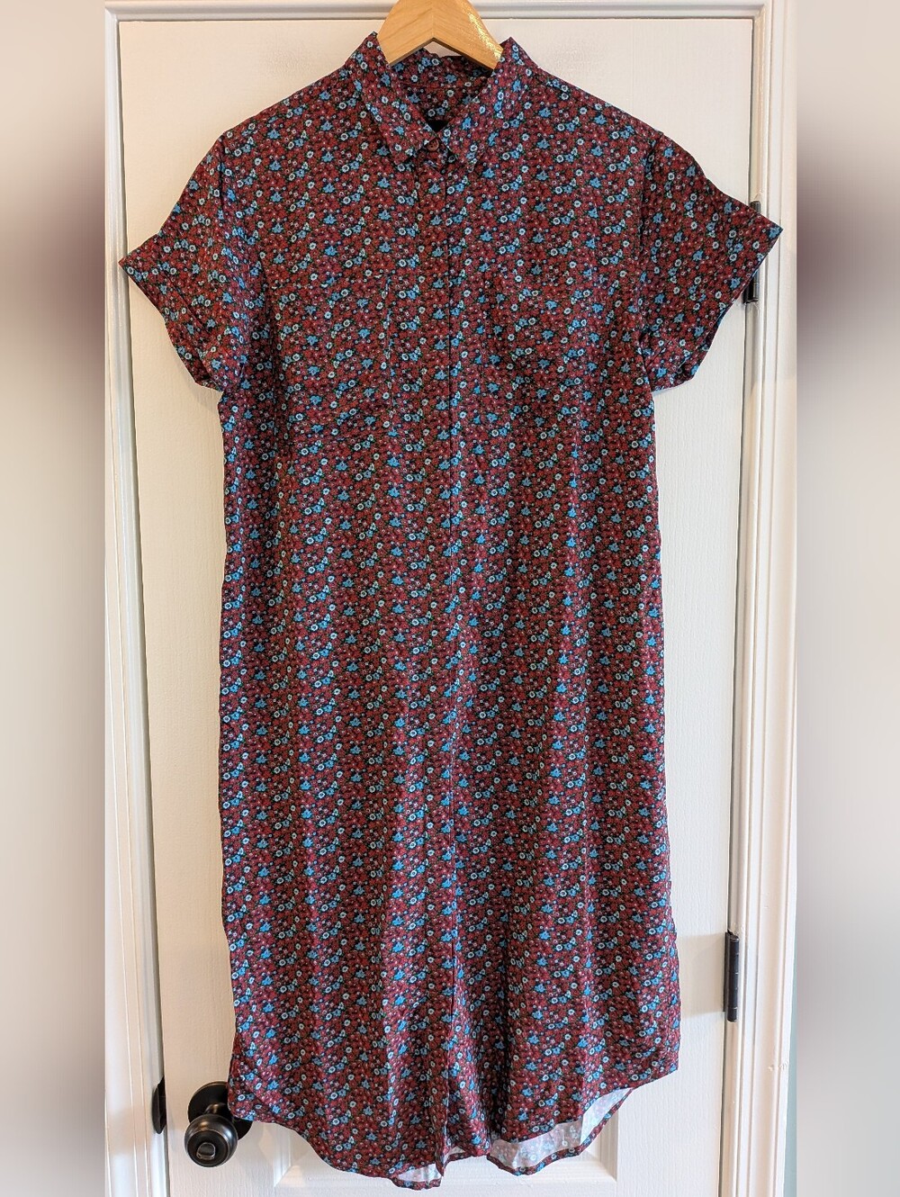 Wildfang The Empower Short Sleeve Shirt Dress Floral Unisex Midi Size XS NWT - Picture 3 of 15